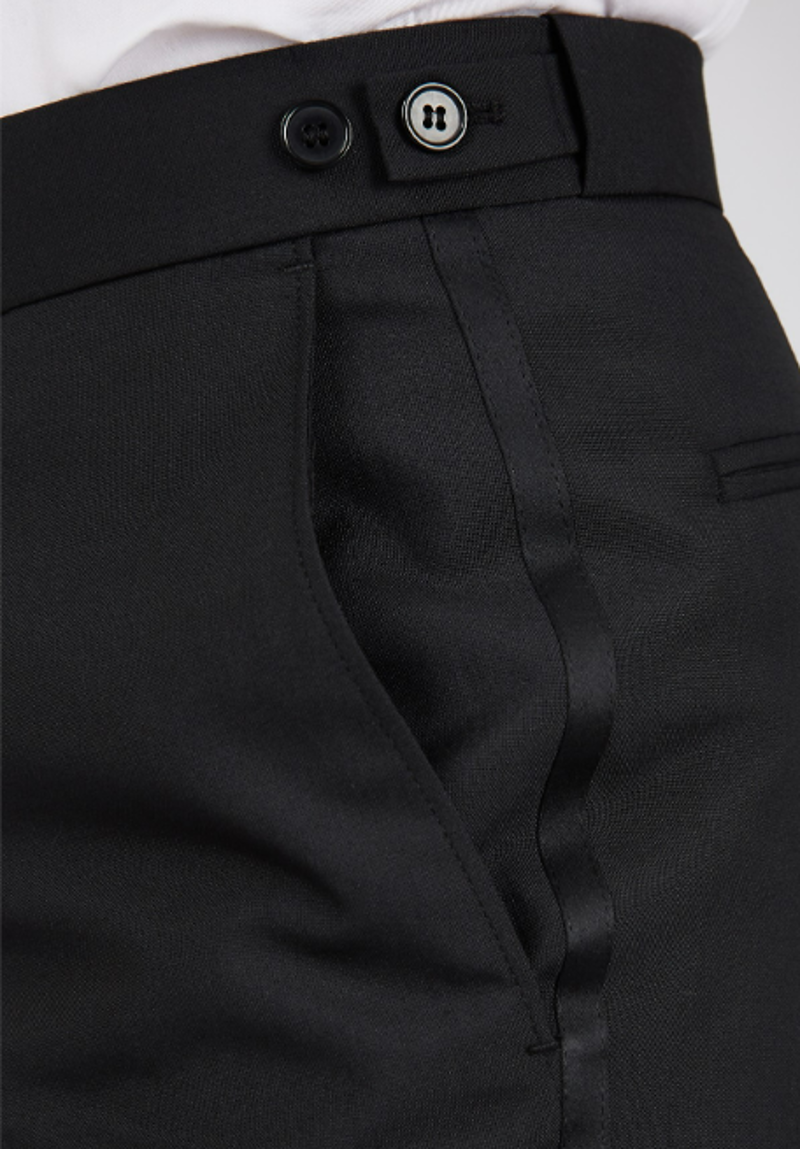 Scott By The Label Trousers Satin Stripe Black Tie  S1541T0  -3